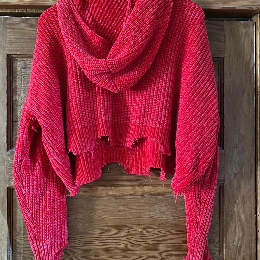 Chenille crop sweater